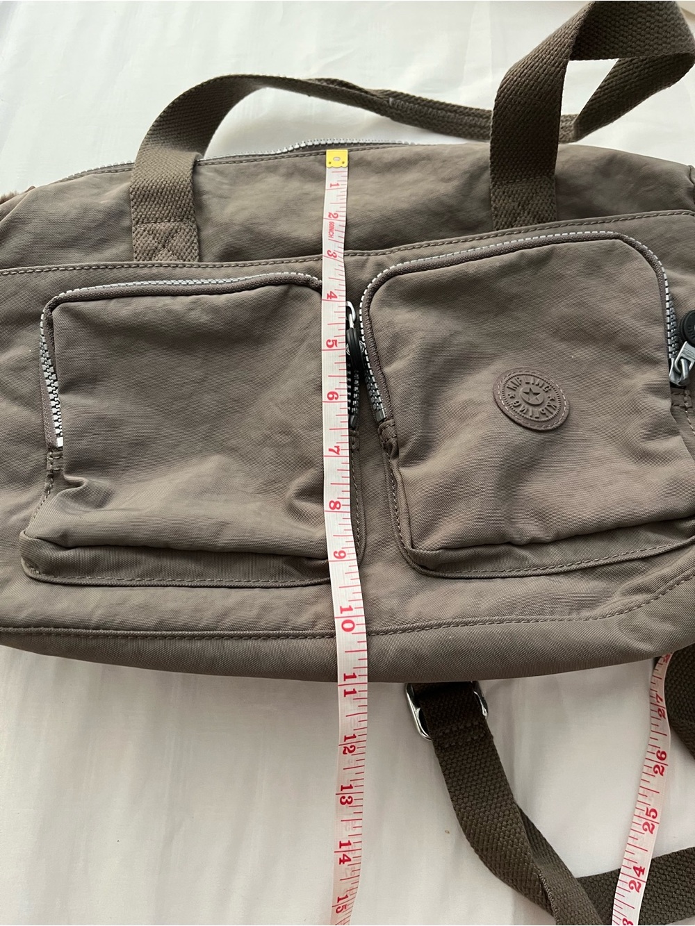 Kipling Cyrene Nylon Taupe Crossbody Satchel - Picture 10 of 12